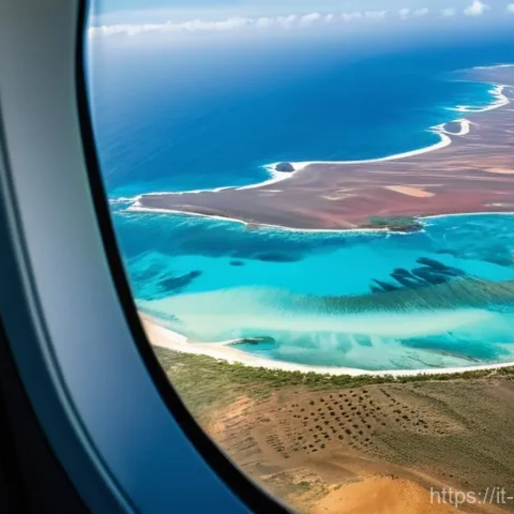 카보베르데 항공편 직항 - **Prompt 1: Anticipation of Arrival in Cape Verde**
"A wide-angle shot from inside a modern airp...