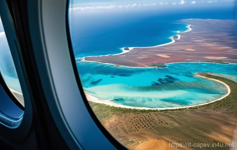 카보베르데 항공편 직항 - **Prompt 1: Anticipation of Arrival in Cape Verde**
"A wide-angle shot from inside a modern airp...
