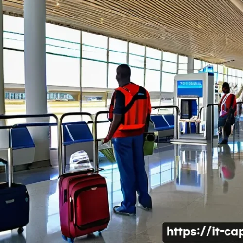 Home 29 카보베르데 가는 방법 - A vibrant airport scene at Amílcar Cabral International Airport in Sal, Cape Verde, showcasing passe...