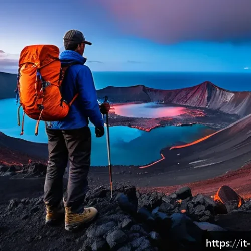 Home 28 카보베르데 포고 화산 탐험 - A breathtaking panoramic view from the summit of the active Fogo volcano at sunset, showcasing the g...