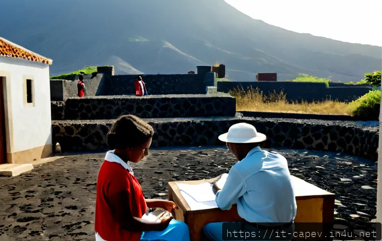 카보베르데 독립운동 역사 - Photorealistic historical scene of Cape Verdean independence activists in the 1960s gathered discree...
